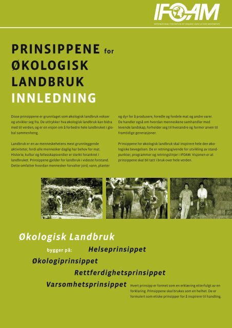 Prinsippene for økologisk landbruk innledning